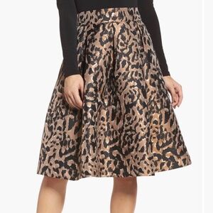 Eliza J animal print jacquard midi skirt.